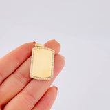 Dije Placa Rectangular Ovalada 5.85 g / 4 cm Oro Amarillo 18K