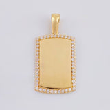 Dije Placa Rectangular Ovalada 3.75 g / 3 cm Oro Amarillo 18K
