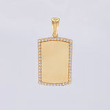 Dije Placa Rectangular Ovalada 3.65 g / 3.1 cm Oro Amarillo 18K