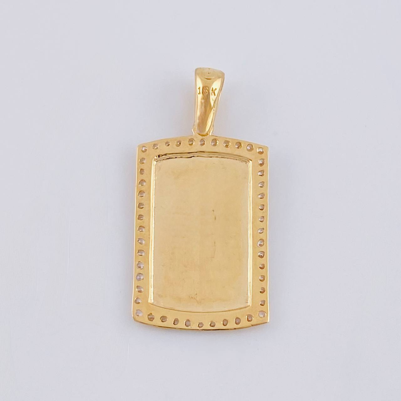 Dije Placa Rectangular Ovalada 3.65 g / 3.1 cm Oro Amarillo 18K