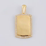 Dije Placa Rectangular Ovalada 2.55 g / 2.5 cm Oro Amarillo 18K