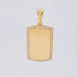 Dije Placa Bordeada 3.7g / 3.2cm Oro Amarillo 18K