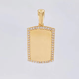 Dije Placa Bordeada 3.7g / 3.2cm Oro Amarillo 18K
