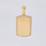 Dije Placa Rectangular Ovalada 2.55 g / 2.6 cm Oro Amarillo 18K
