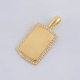 Dije Placa Rectangular Ovalada 2.55 g / 2.6 cm Oro Amarillo 18K