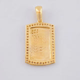 Dije Placa Bordeada 3.7g / 3.2cm Oro Amarillo 18K