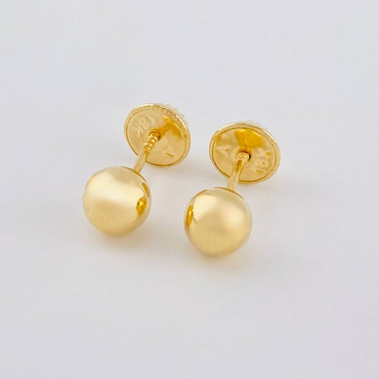 Topos Bola Lisa 0.6 g / 6 mm Oro Amarillo 18K