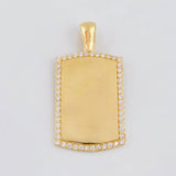 Dije Placa Rectangular Ovalada 6.2 g / 4.1 cm Oro Amarillo 18K