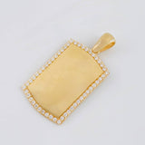 Dije Placa Rectangular Ovalada 6.2 g / 4.1 cm Oro Amarillo 18K