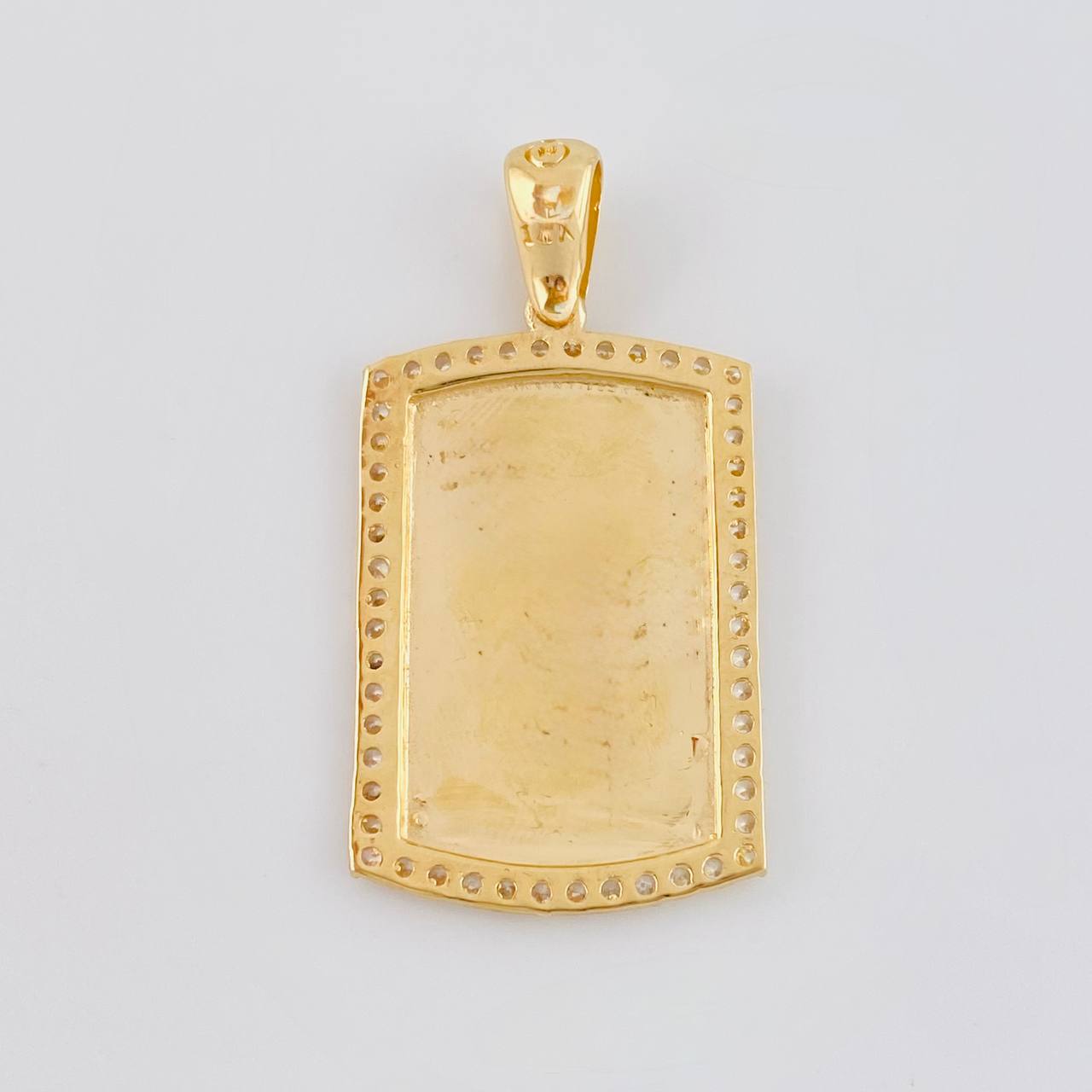 Dije Placa Rectangular Ovalada 6.2 g / 4.1 cm Oro Amarillo 18K