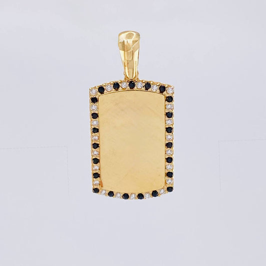 Dije Placa Rectangular Ovalada 2.6 g / 2.6 cm Oro Amarillo 18K