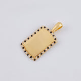 Dije Placa Rectangular Ovalada 2.6 g / 2.6 cm Oro Amarillo 18K