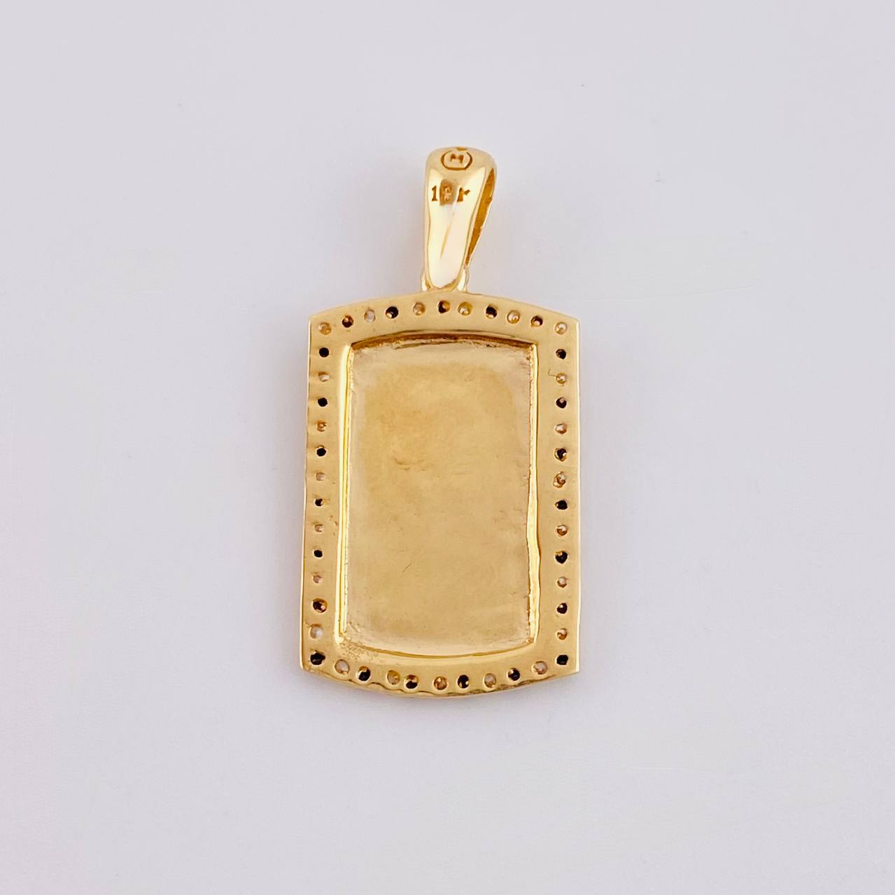 Dije Placa Rectangular Ovalada 2.6 g / 2.6 cm Oro Amarillo 18K