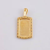 Dije Placa Rectangular Ovalada 2.6 g / 2.6 cm Oro Amarillo 18K