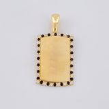 Dije Placa Rectangular Ovalada 3.8 g / 3.1 cm Oro Amarillo 18K