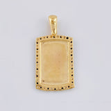 Dije Placa Rectangular Ovalada 3.8 g / 3.1 cm Oro Amarillo 18K