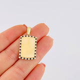 Dije Placa Rectangular Ovalada 3.8 g / 3.1 cm Oro Amarillo 18K