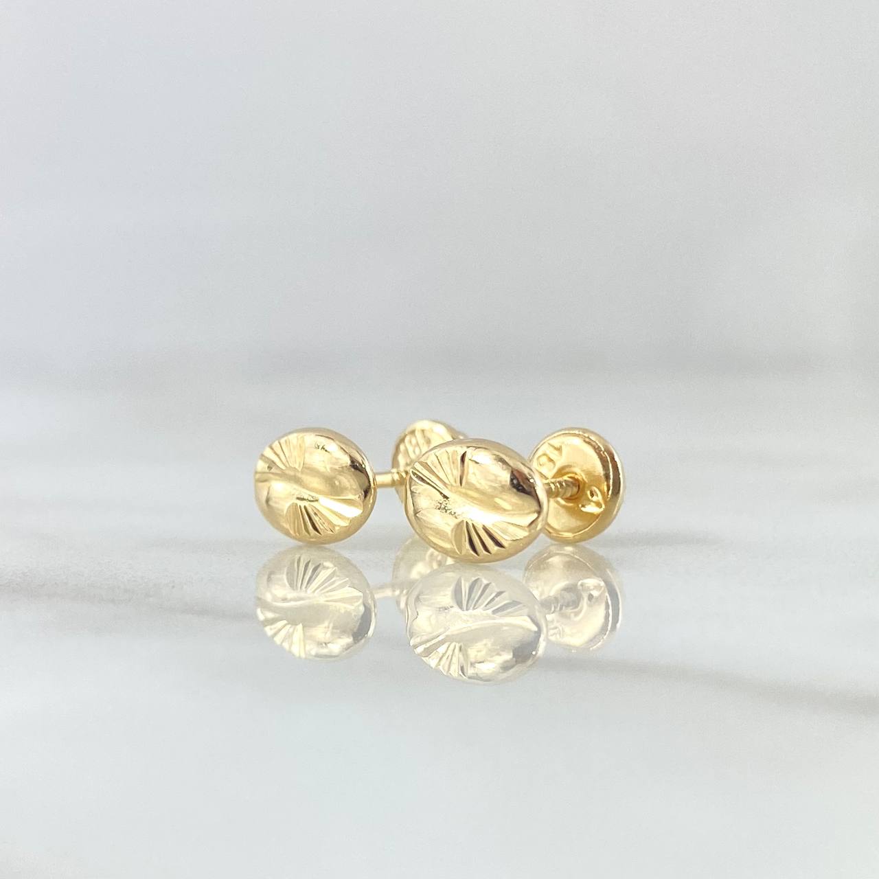 Topos Grano de Café 0.75gr / 7.5mm Diamantados Oro Amarillo 18K
