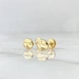 Topos Grano de Café 0.75gr / 7.5mm Diamantados Oro Amarillo 18K