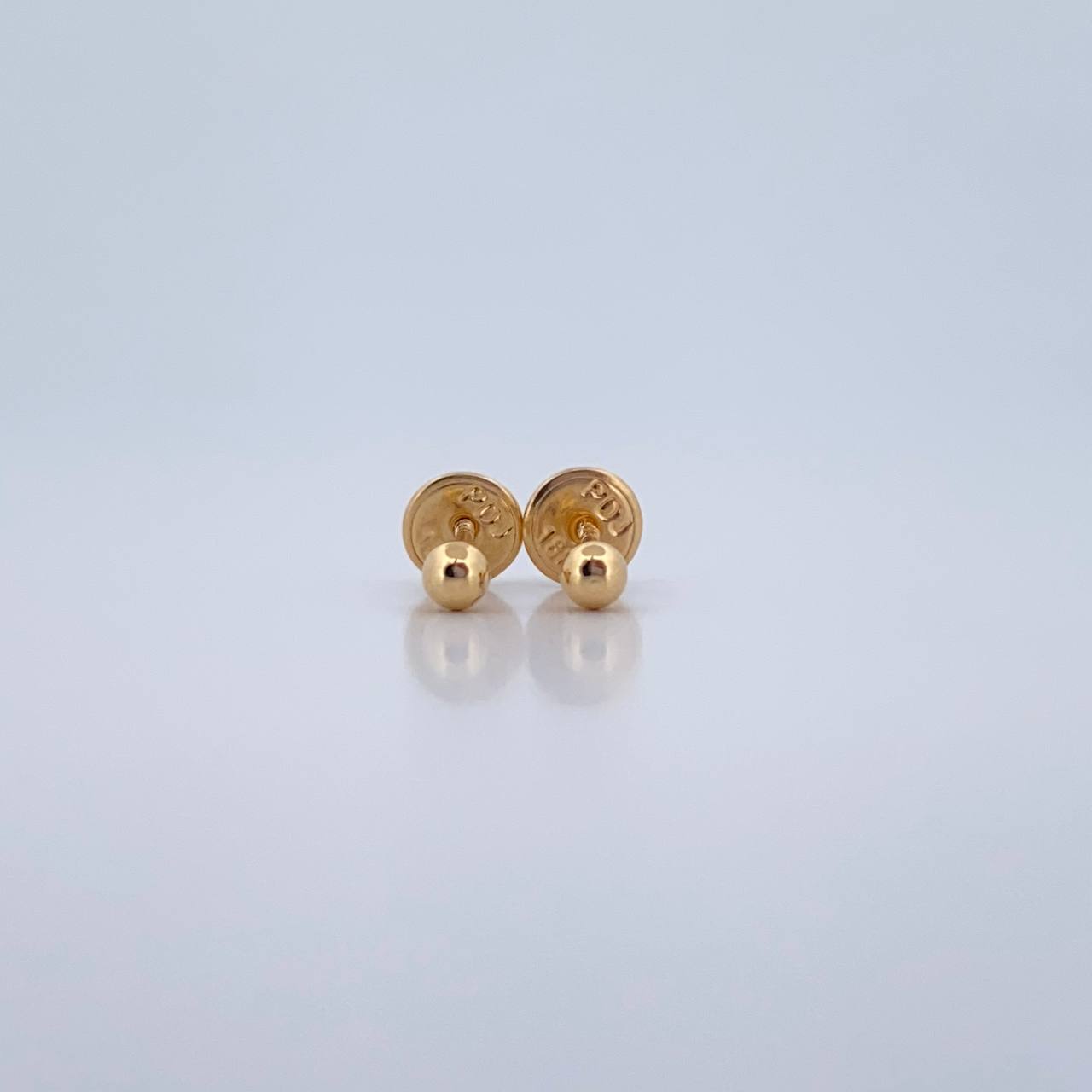 Topos Bola 0.35gr / 3mm Lisa Oro Amarillo 18K $