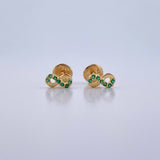 Topos Infinito 0.65gr / Circones Verdes Oro Amarillo 18K &