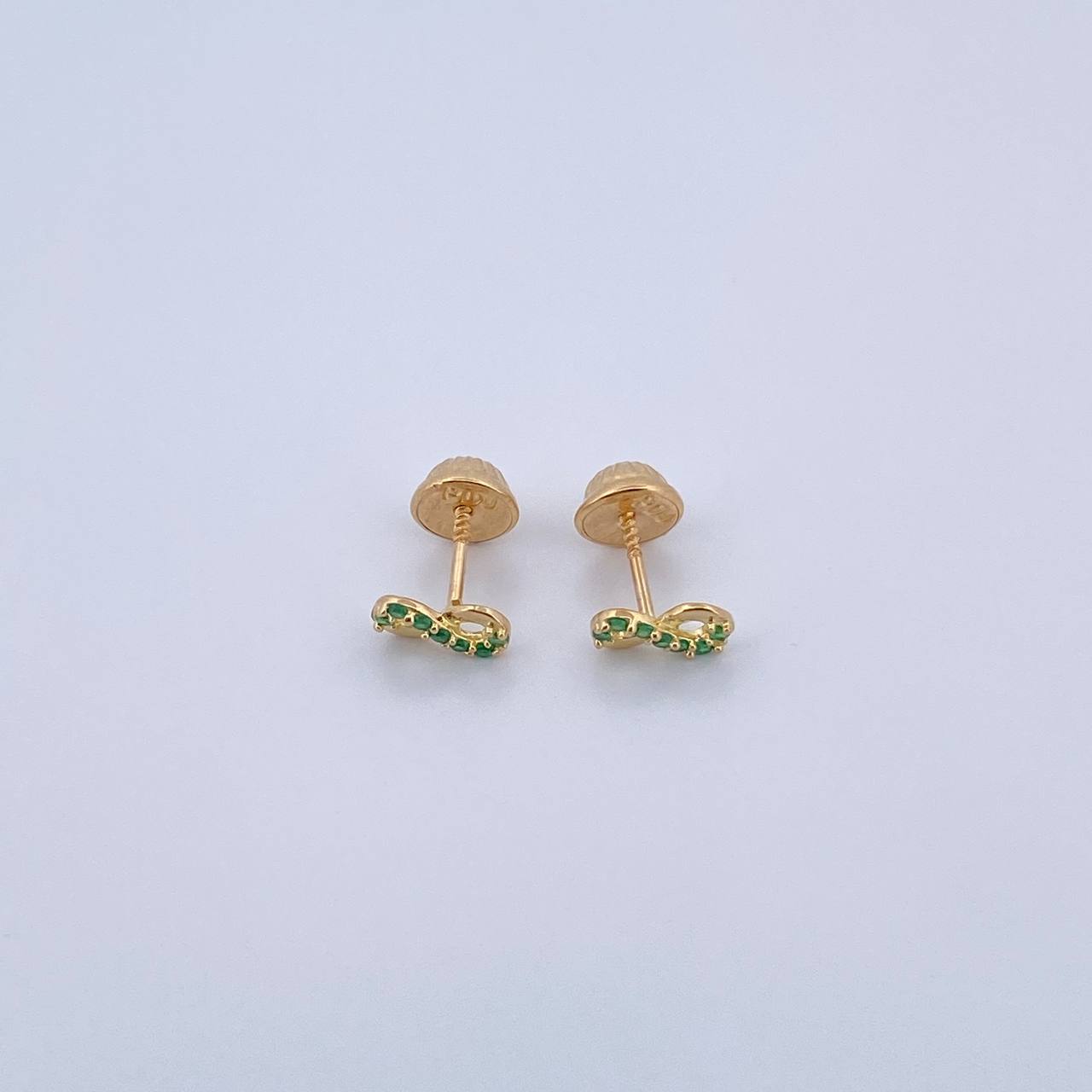 Topos Infinito 0.65gr / Circones Verdes Oro Amarillo 18K &