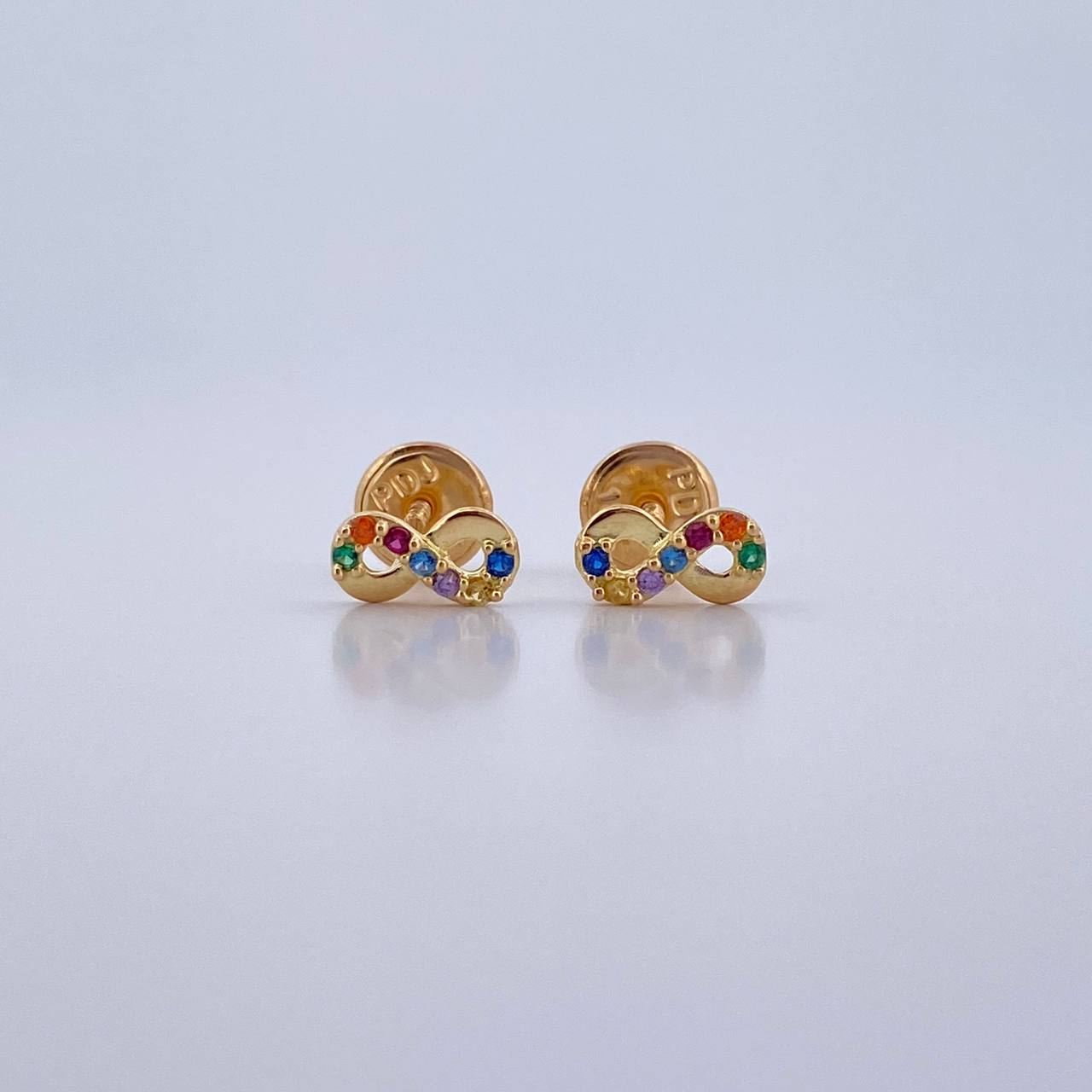 Topos Infinito 0.65gr / Circones Colores Oro Amarillo 18K &
