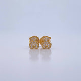 Topos Oso Ts 0.8gr / Circones Blancos Oro Amarillo 18K $