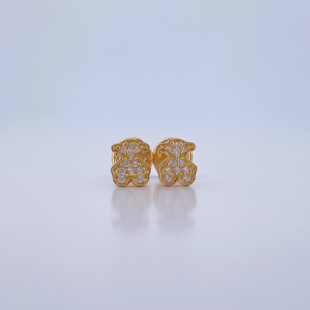 Topos Oso Ts 0.75gr / Circones Blancos Oro Amarillo 18K $