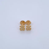 Topos Oso Ts 0.8gr / Circones Blancos Oro Amarillo 18K &