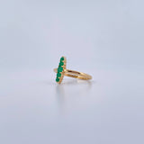 Anillo Linea 2.2gr / T6 3/4 / Esmeralda 28Pts Oro Amarillo 18K (Joya) &