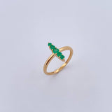 Anillo Linea 2.2gr / T6 3/4 / Esmeralda 28Pts Oro Amarillo 18K (Joya) &