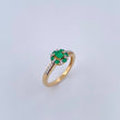 Anillo Halo Churumbela 2.95gr / T7 / Esmeralda 27 Pts Diamante 15 Pts Dos Oros Amarillo Blanco 18K (Joya) &