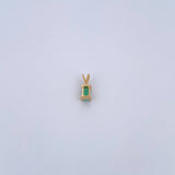 Dije Rectangulo 0.5gr / 0.9cm / Esmeralda 21 Pts Oro Amarillo 18K (Joya) &