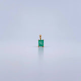 Dije Cuadrado 0.8gr / 1cm / Esmeralda 1.01 Qts Oro Amarillo 18K (Joya) &
