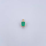 Dije Cuadrado 0.8gr / 1cm / Esmeralda 1.01 Qts Oro Amarillo 18K (Joya) &