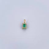 Dije Cuadrado 0.8gr / 1cm / Esmeralda 1.01 Qts Oro Amarillo 18K (Joya) &