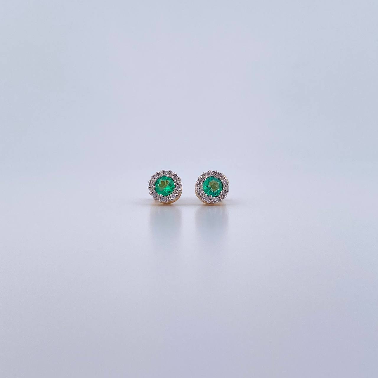 Topos Circulo 2gr / Esmeralda 28 Pts Diamante 8 Pts Dos Oros Amarillo Blanco 18K (Joya) &