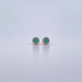 Topos Circulo 2gr / Esmeralda 28 Pts Diamante 8 Pts Dos Oros Amarillo Blanco 18K (Joya) &