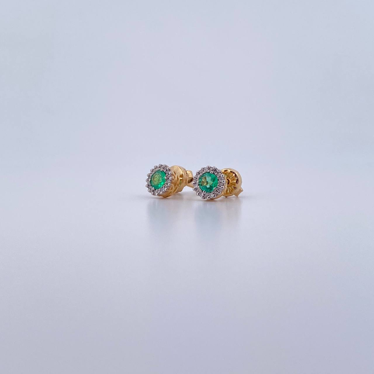 Topos Circulo 2gr / Esmeralda 28 Pts Diamante 8 Pts Dos Oros Amarillo Blanco 18K (Joya) &