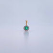 Dije Circulo 0.7gr / 1.1cm / Esmeralda 14 Pts Diamante 4 Pts Dos Oros Amarillo Blanco 18K (Joya) &