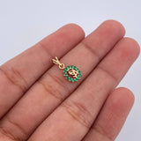 Dije Virgen Maria 0.65gr / 1.5cm / Esmeralda 10 Pts Oro Amarillo 18K (Joya) &