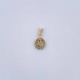 Dije Virgen Maria 0.65gr / 1.5cm / Esmeralda 10 Pts Oro Amarillo 18K (Joya) &
