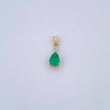 Dije Gota 0.85gr / 1.7cm / Esmeralda 70 Pts Diamante 9 Pts Oro Amarillo 18K (Joya) &