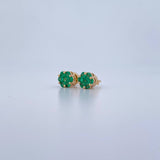 Topos Flor 1.25gr / Esmeralda 24 Pts Oro Amarillo 18K (Joya) &