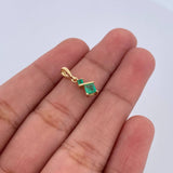 Dije Rombos 0.55gr / 1.6cm / Esmeralda 23 Pts Oro Amarillo 18K (Joya) &