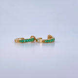 Topos Medio Aro 3.85gr / Esmeralda 63 Pts Oro Amarillo 18K (Joya) &