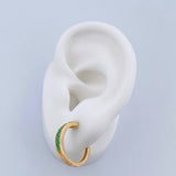 Topos Medio Aro 3.85gr / Esmeralda 63 Pts Oro Amarillo 18K (Joya) &