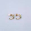Topos Medio Aro 1.35gr / Esmeralda 32 Pts Oro Amarillo 18K (Joya) &
