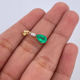 Dije Gota 0.85gr / 1.7cm / Esmeralda 70 Pts Diamante 9 Pts Oro Amarillo 18K (Joya) &